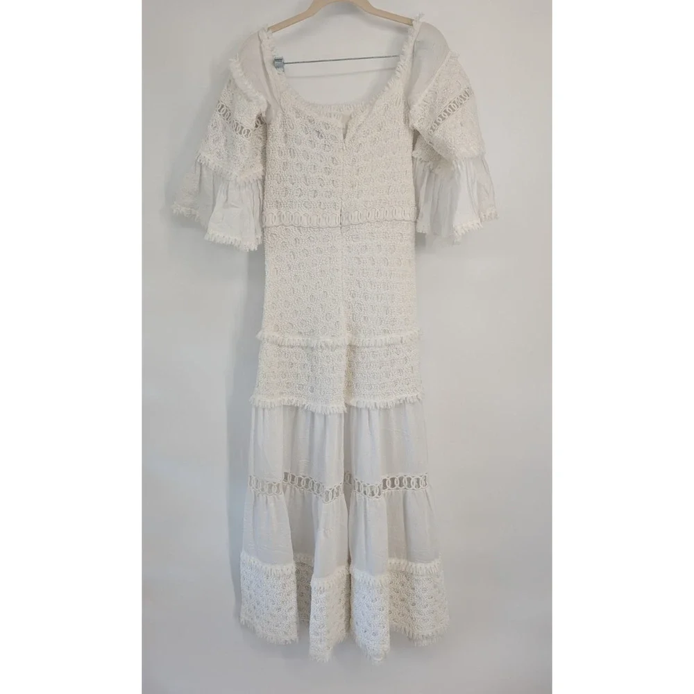 NWT Alexis Guinevere Off-shoulder Smocked Maxi Dress Size S White #1B607